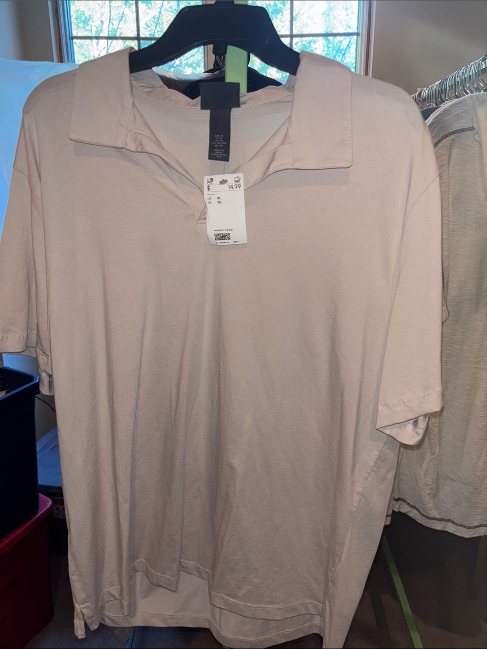 H&M Men's Pale Pink Polo-Style Shirt